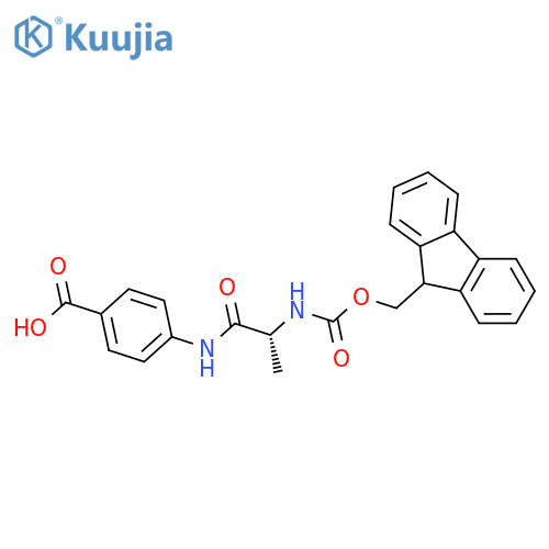 4-(2R)-2-({(9H-fluoren-9-yl)methoxycarbonyl}amino)propanamidobenzoic acid structure
