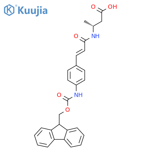(3R)-3-{3-4-({(9H-fluoren-9-yl)methoxycarbonyl}amino)phenylprop-2-enamido}butanoic acid structure