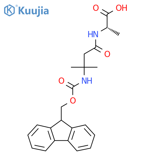 (2S)-2-3-({(9H-fluoren-9-yl)methoxycarbonyl}amino)-3-methylbutanamidopropanoic acid structure