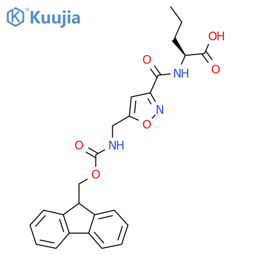 (2S)-2-({5-({(9H-fluoren-9-yl)methoxycarbonyl}amino)methyl-1,2-oxazol-3-yl}formamido)pentanoic acid structure