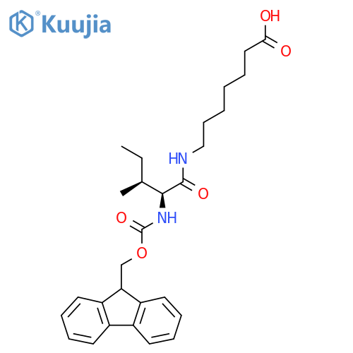 7-(2S,3S)-2-({(9H-fluoren-9-yl)methoxycarbonyl}amino)-3-methylpentanamidoheptanoic acid structure