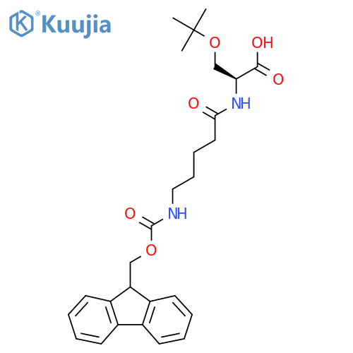 (2S)-3-(tert-butoxy)-2-5-({(9H-fluoren-9-yl)methoxycarbonyl}amino)pentanamidopropanoic acid structure