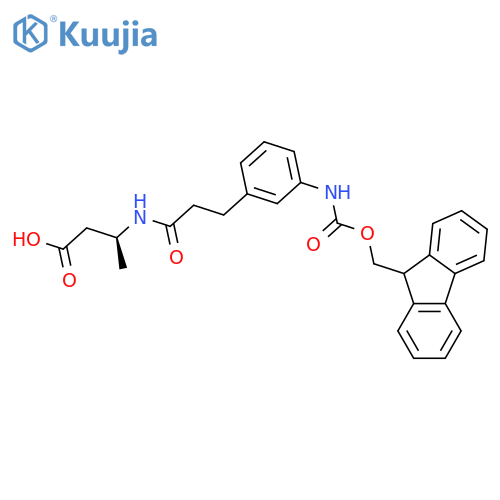 (3S)-3-{3-3-({(9H-fluoren-9-yl)methoxycarbonyl}amino)phenylpropanamido}butanoic acid structure