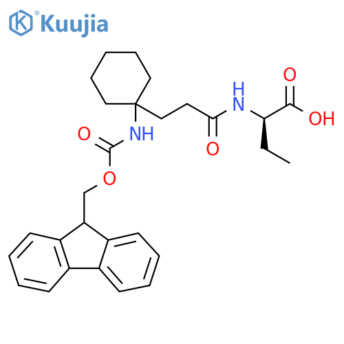 (2R)-2-{3-1-({(9H-fluoren-9-yl)methoxycarbonyl}amino)cyclohexylpropanamido}butanoic acid structure