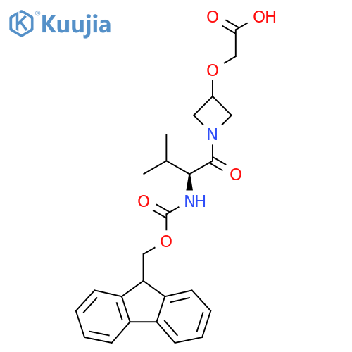 2-({1-(2S)-2-({(9H-fluoren-9-yl)methoxycarbonyl}amino)-3-methylbutanoylazetidin-3-yl}oxy)acetic acid structure