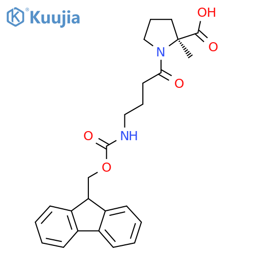(2S)-1-4-({(9H-fluoren-9-yl)methoxycarbonyl}amino)butanoyl-2-methylpyrrolidine-2-carboxylic acid structure
