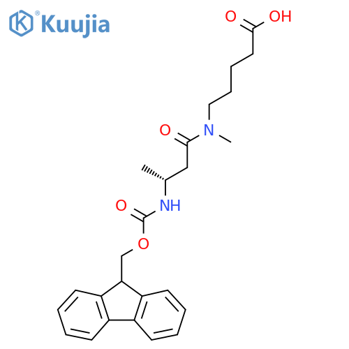 5-(3R)-3-({(9H-fluoren-9-yl)methoxycarbonyl}amino)-N-methylbutanamidopentanoic acid structure