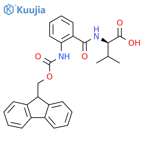 (2R)-2-{2-({(9H-fluoren-9-yl)methoxycarbonyl}amino)phenylformamido}-3-methylbutanoic acid structure