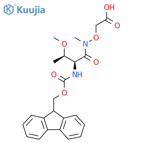 2-{(2S,3R)-2-({(9H-fluoren-9-yl)methoxycarbonyl}amino)-3-methoxy-N-methylbutanamidooxy}acetic acid structure
