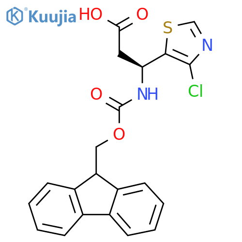 (3S)-3-(4-chloro-1,3-thiazol-5-yl)-3-({(9H-fluoren-9-yl)methoxycarbonyl}amino)propanoic acid structure