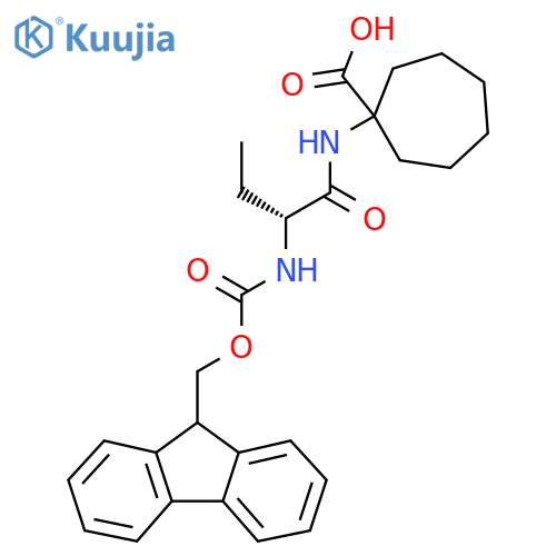 1-(2R)-2-({(9H-fluoren-9-yl)methoxycarbonyl}amino)butanamidocycloheptane-1-carboxylic acid structure