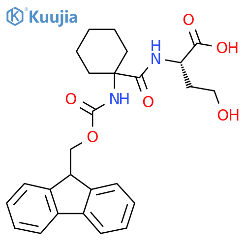 (2S)-2-{1-({(9H-fluoren-9-yl)methoxycarbonyl}amino)cyclohexylformamido}-4-hydroxybutanoic acid structure