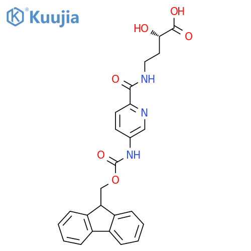 (2S)-4-{5-({(9H-fluoren-9-yl)methoxycarbonyl}amino)pyridin-2-ylformamido}-2-hydroxybutanoic acid structure