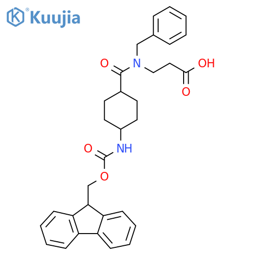 3-{N-benzyl-1-(1s,4s)-4-({(9H-fluoren-9-yl)methoxycarbonyl}amino)cyclohexylformamido}propanoic acid structure