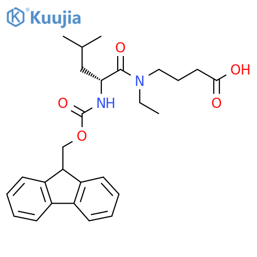 4-(2R)-N-ethyl-2-({(9H-fluoren-9-yl)methoxycarbonyl}amino)-4-methylpentanamidobutanoic acid structure