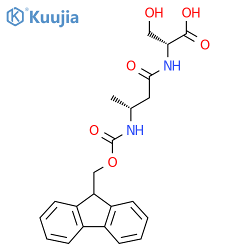 (2R)-2-(3R)-3-({(9H-fluoren-9-yl)methoxycarbonyl}amino)butanamido-3-hydroxypropanoic acid structure