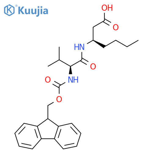 (3R)-3-(2S)-2-({(9H-fluoren-9-yl)methoxycarbonyl}amino)-3-methylbutanamidoheptanoic acid structure