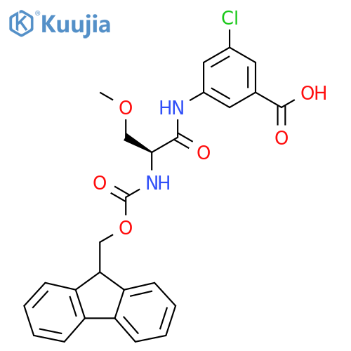 3-chloro-5-(2S)-2-({(9H-fluoren-9-yl)methoxycarbonyl}amino)-3-methoxypropanamidobenzoic acid structure