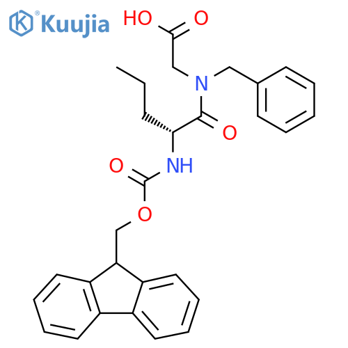 2-(2R)-N-benzyl-2-({(9H-fluoren-9-yl)methoxycarbonyl}amino)pentanamidoacetic acid structure