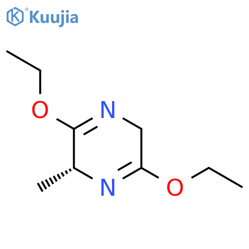 (2R)-3,6-diethoxy-2-methyl-2,5-dihydropyrazine structure