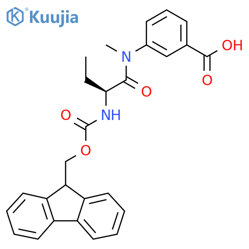 3-(2S)-2-({(9H-fluoren-9-yl)methoxycarbonyl}amino)-N-methylbutanamidobenzoic acid structure