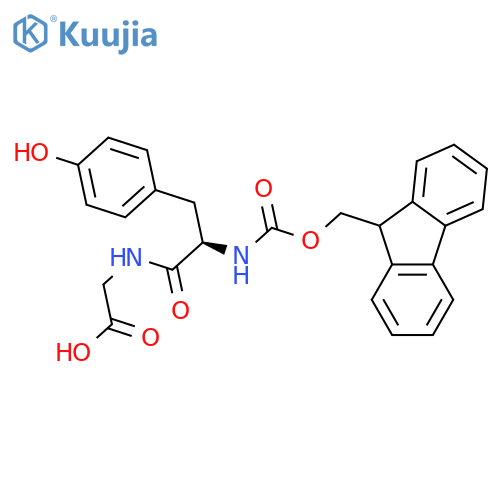 2-(2R)-2-({(9H-fluoren-9-yl)methoxycarbonyl}amino)-3-(4-hydroxyphenyl)propanamidoacetic acid structure