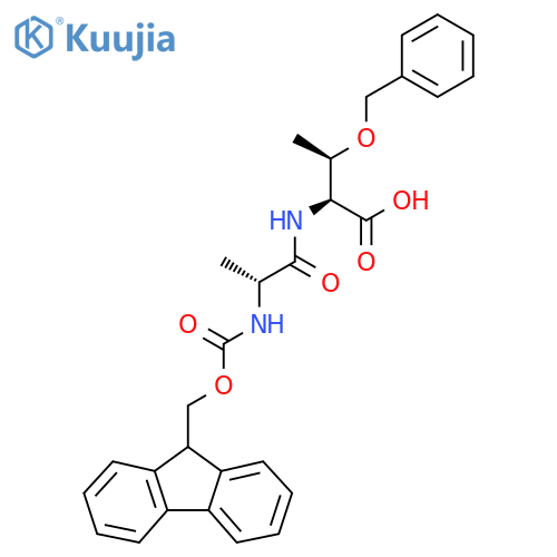 (2S,3R)-3-(benzyloxy)-2-(2R)-2-({(9H-fluoren-9-yl)methoxycarbonyl}amino)propanamidobutanoic acid structure