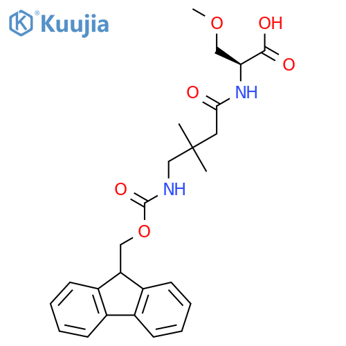 (2S)-2-4-({(9H-fluoren-9-yl)methoxycarbonyl}amino)-3,3-dimethylbutanamido-3-methoxypropanoic acid structure