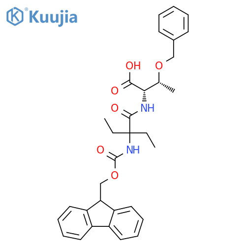 (2S,3R)-3-(benzyloxy)-2-2-ethyl-2-({(9H-fluoren-9-yl)methoxycarbonyl}amino)butanamidobutanoic acid structure