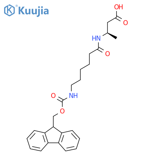 (3R)-3-6-({(9H-fluoren-9-yl)methoxycarbonyl}amino)hexanamidobutanoic acid structure