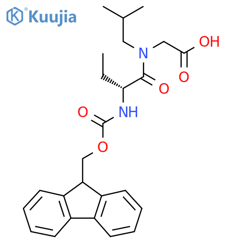 2-(2R)-2-({(9H-fluoren-9-yl)methoxycarbonyl}amino)-N-(2-methylpropyl)butanamidoacetic acid structure