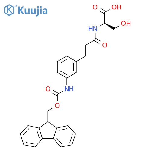 (2R)-2-{3-3-({(9H-fluoren-9-yl)methoxycarbonyl}amino)phenylpropanamido}-3-hydroxypropanoic acid structure