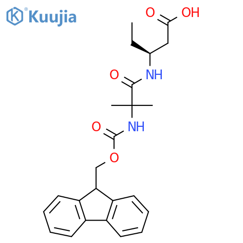 (3S)-3-2-({(9H-fluoren-9-yl)methoxycarbonyl}amino)-2-methylpropanamidopentanoic acid structure