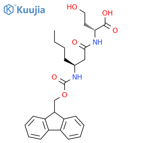 (2R)-2-(3S)-3-({(9H-fluoren-9-yl)methoxycarbonyl}amino)heptanamido-4-hydroxybutanoic acid structure