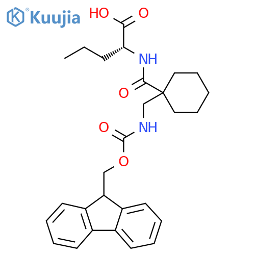 (2R)-2-({1-({(9H-fluoren-9-yl)methoxycarbonyl}amino)methylcyclohexyl}formamido)pentanoic acid structure