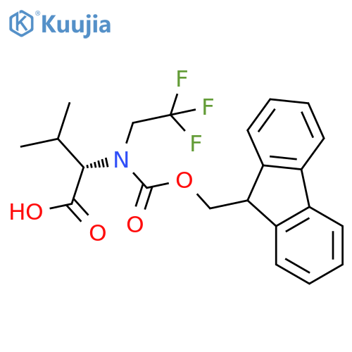 (2S)-2-({(9H-fluoren-9-yl)methoxycarbonyl}(2,2,2-trifluoroethyl)amino)-3-methylbutanoic acid structure