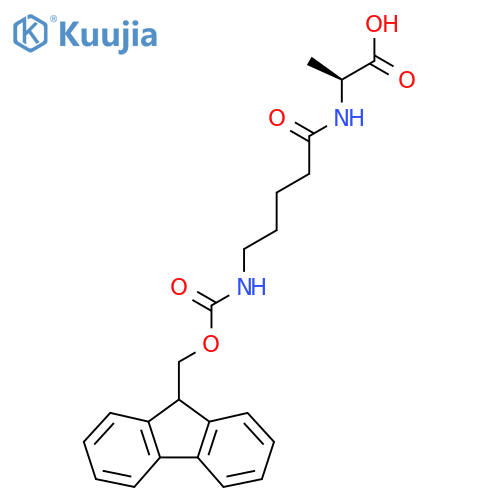 (2S)-2-5-({(9H-fluoren-9-yl)methoxycarbonyl}amino)pentanamidopropanoic acid structure