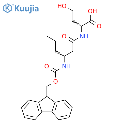(2R)-2-(3R)-3-({(9H-fluoren-9-yl)methoxycarbonyl}amino)hexanamido-4-hydroxybutanoic acid structure