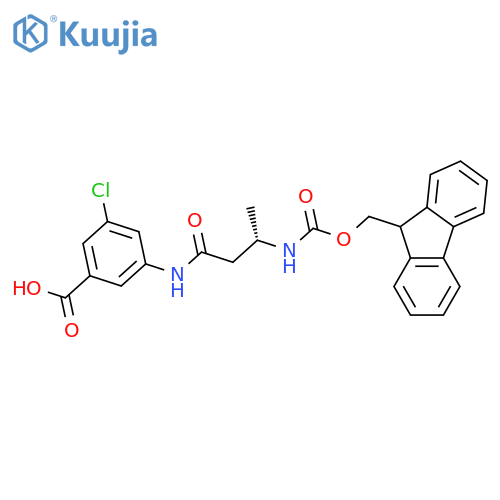 3-chloro-5-(3S)-3-({(9H-fluoren-9-yl)methoxycarbonyl}amino)butanamidobenzoic acid structure