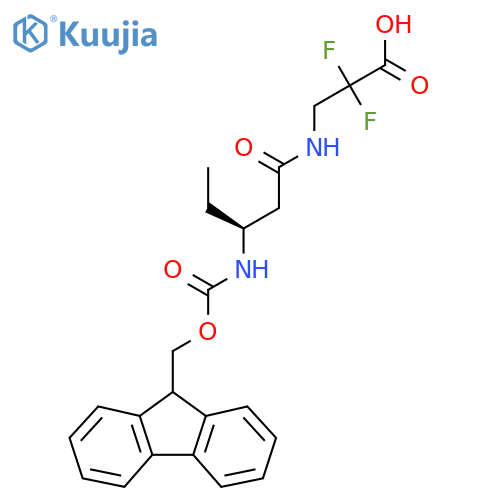 3-(3S)-3-({(9H-fluoren-9-yl)methoxycarbonyl}amino)pentanamido-2,2-difluoropropanoic acid structure