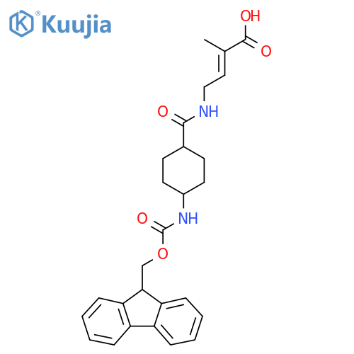 2-methyl-4-{(1r,4r)-4-({(9H-fluoren-9-yl)methoxycarbonyl}amino)cyclohexylformamido}but-2-enoic acid structure