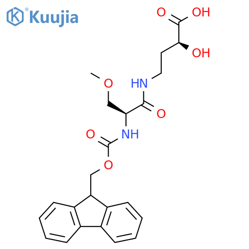 (2S)-4-(2S)-2-({(9H-fluoren-9-yl)methoxycarbonyl}amino)-3-methoxypropanamido-2-hydroxybutanoic acid structure