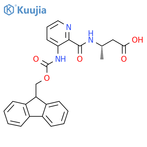 (3S)-3-{3-({(9H-fluoren-9-yl)methoxycarbonyl}amino)pyridin-2-ylformamido}butanoic acid structure