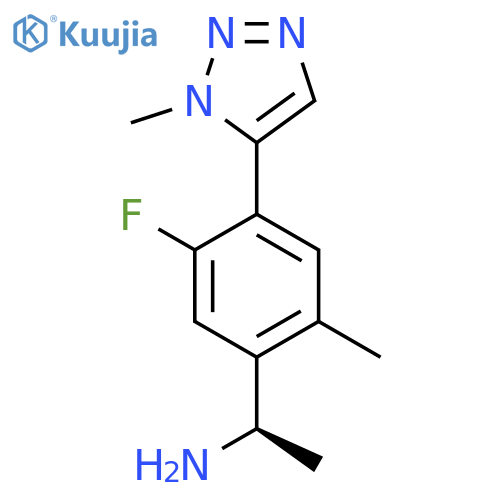 (1R)-1-5-fluoro-2-methyl-4-(1-methyl-1H-1,2,3-triazol-5-yl)phenylethan-1-amine structure