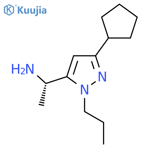 (1S)-1-(3-cyclopentyl-1-propyl-1H-pyrazol-5-yl)ethan-1-amine structure