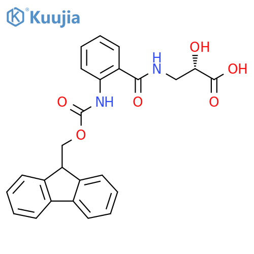 (2S)-3-{2-({(9H-fluoren-9-yl)methoxycarbonyl}amino)phenylformamido}-2-hydroxypropanoic acid structure