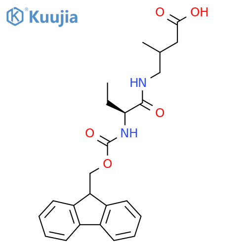 4-(2S)-2-({(9H-fluoren-9-yl)methoxycarbonyl}amino)butanamido-3-methylbutanoic acid structure