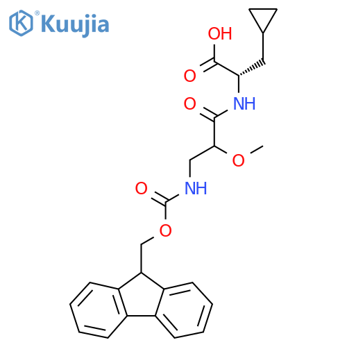 (2S)-3-cyclopropyl-2-3-({(9H-fluoren-9-yl)methoxycarbonyl}amino)-2-methoxypropanamidopropanoic acid structure