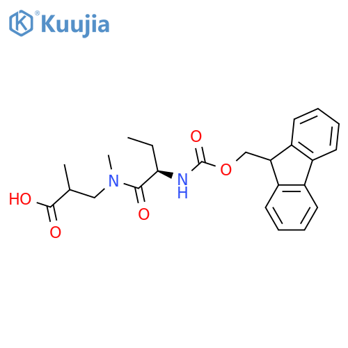 3-(2R)-2-({(9H-fluoren-9-yl)methoxycarbonyl}amino)-N-methylbutanamido-2-methylpropanoic acid structure