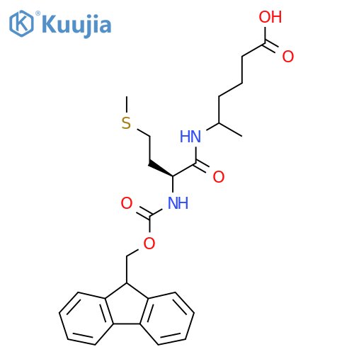5-(2S)-2-({(9H-fluoren-9-yl)methoxycarbonyl}amino)-4-(methylsulfanyl)butanamidohexanoic acid structure